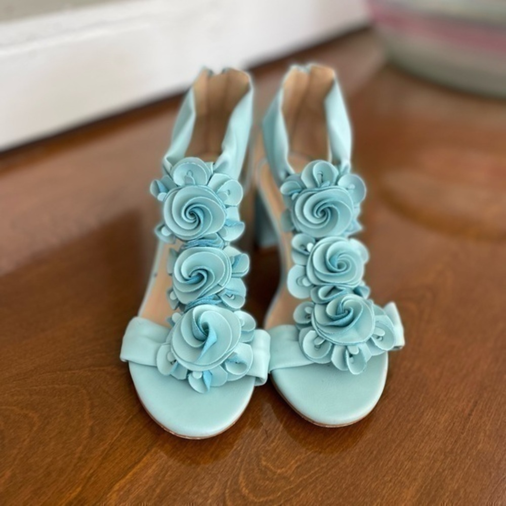 Patrizia Quinteel Aqua Blooming Flowers Sandal Size 36